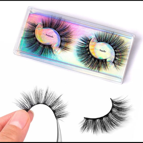 Natural Faux Mink Look False Eyelashes Set of 2 Soft Handmade reusable eyelashes - Picture 7 of 7
